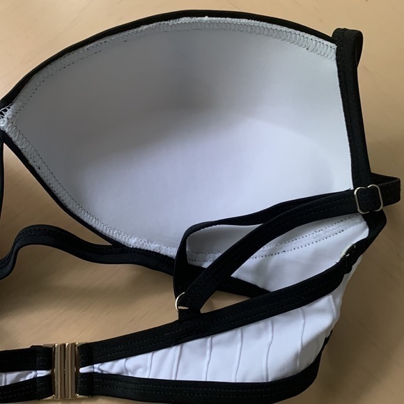 WHITE BANDAGE PLUNGE BIKINI top only Molded Cups push up Bikini top. - Picture 9 of 12